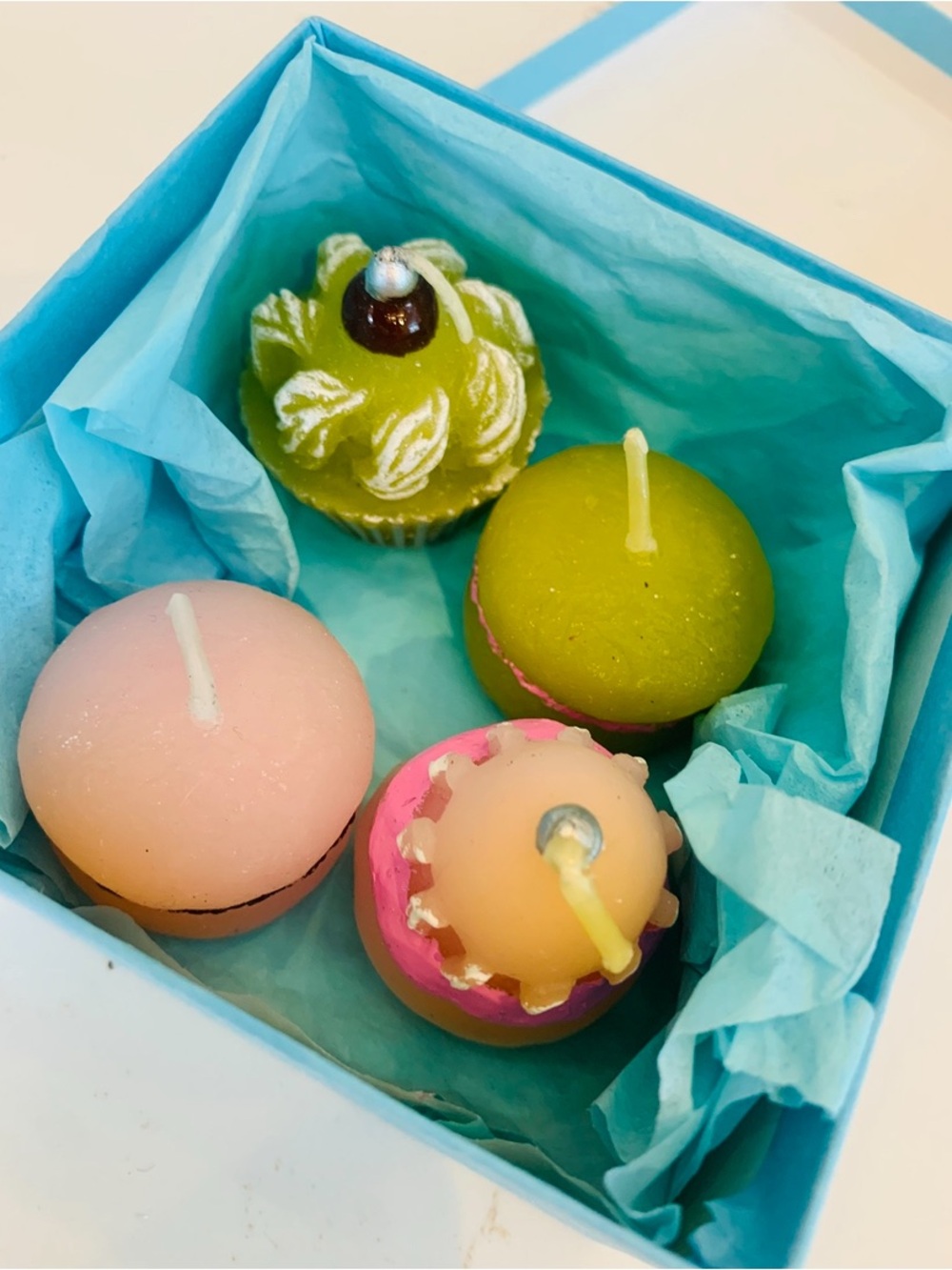 Mini Desserts Soy Candle Gift Set, Cupcake. Macaroons 1” w/ Box